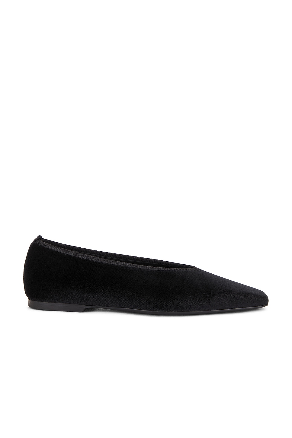 Image 1 of Toteme Minimalist Velvet Ballerina Flat in Black