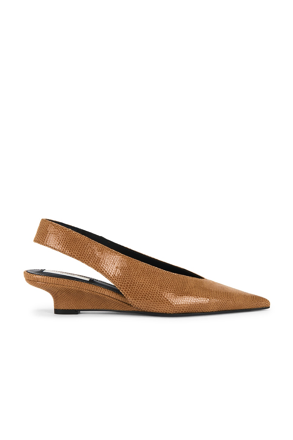 Image 1 of Toteme Wedge Lizard Embossed Slingback in Tan