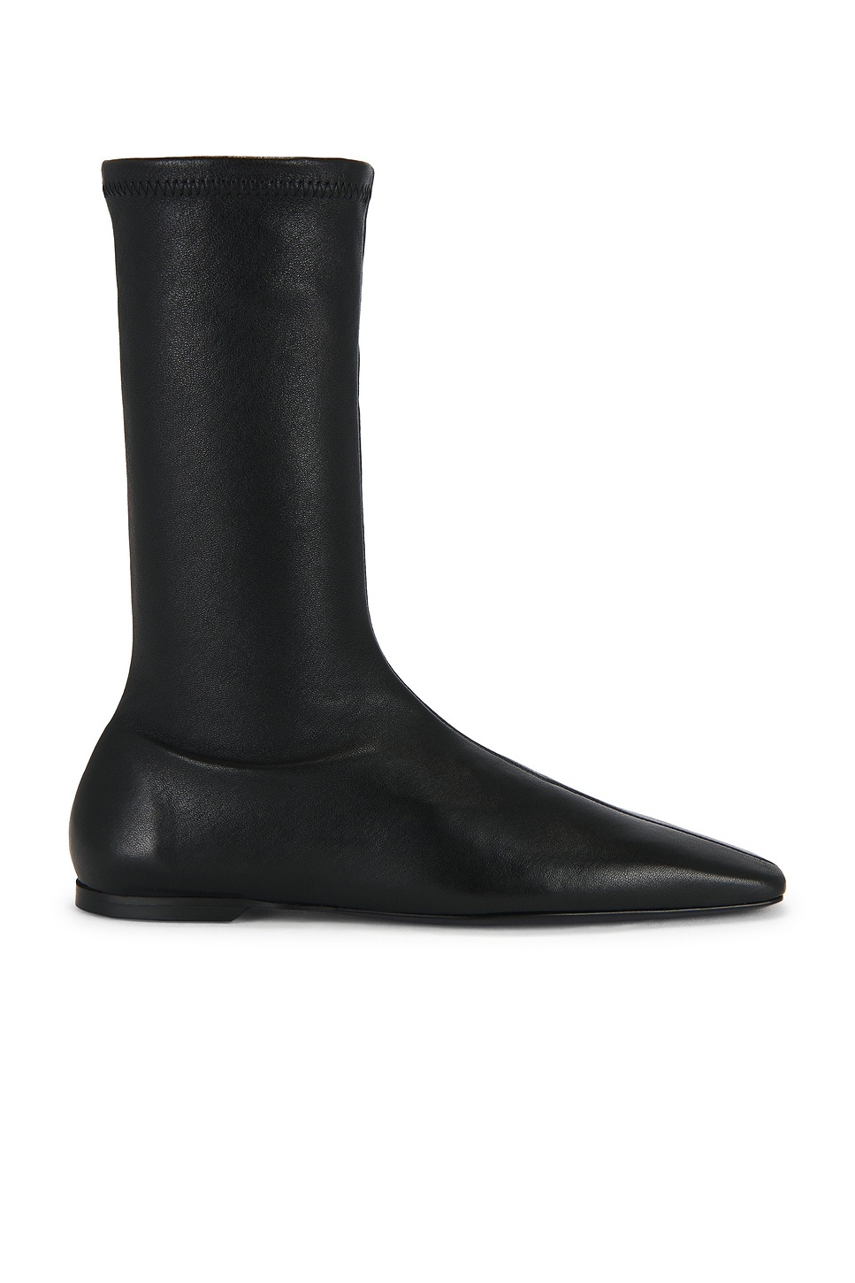 Image 1 of Toteme Nappa Leather Sock Boot in Black