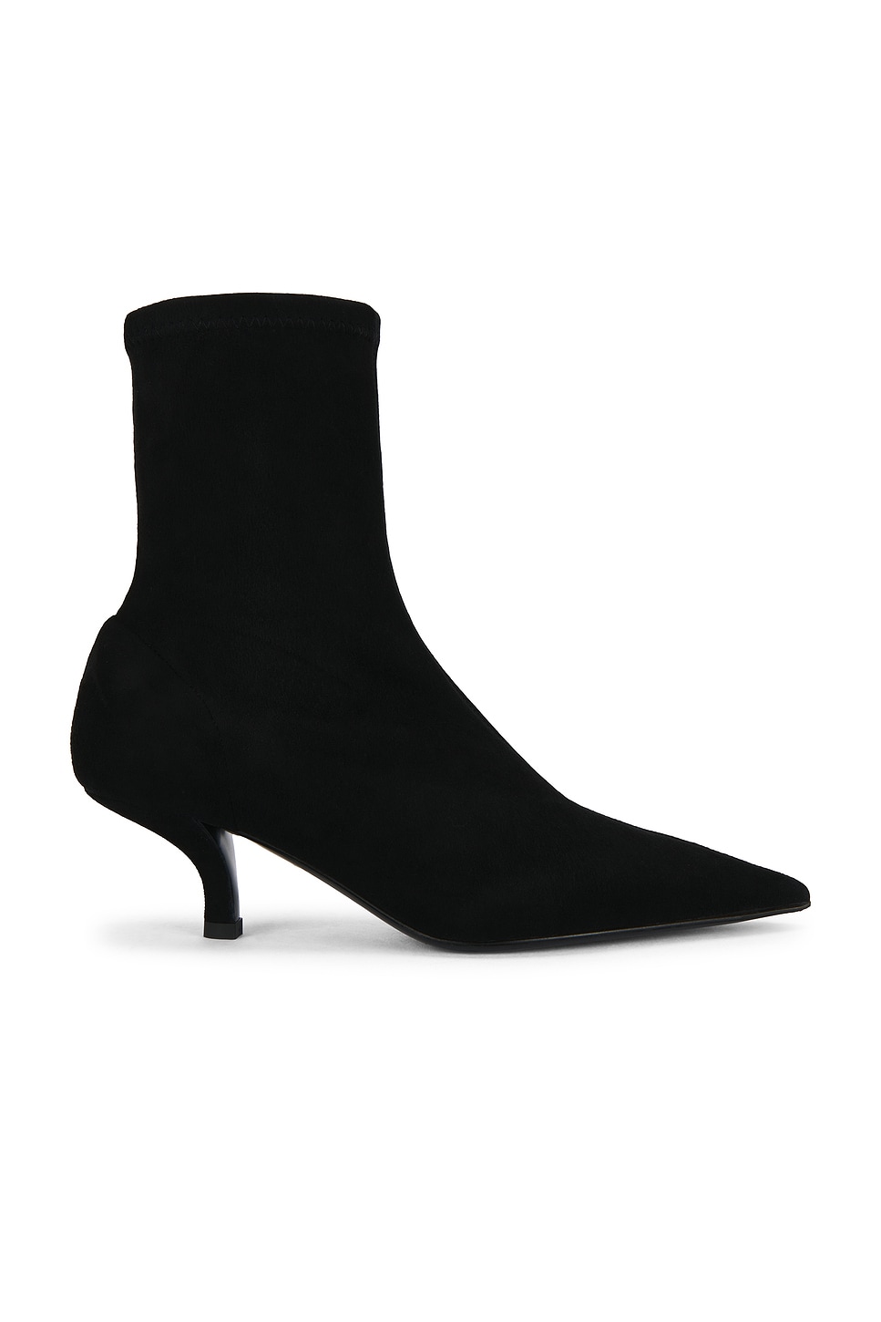 Image 1 of Toteme Suede Heeled Sock Boot in Black