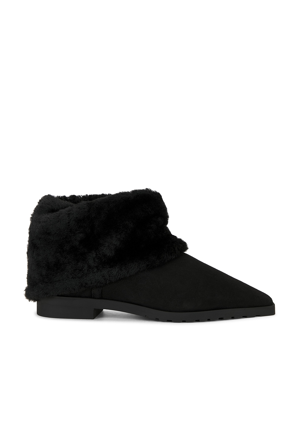 Totême Fold-down Shearling Boot In Black