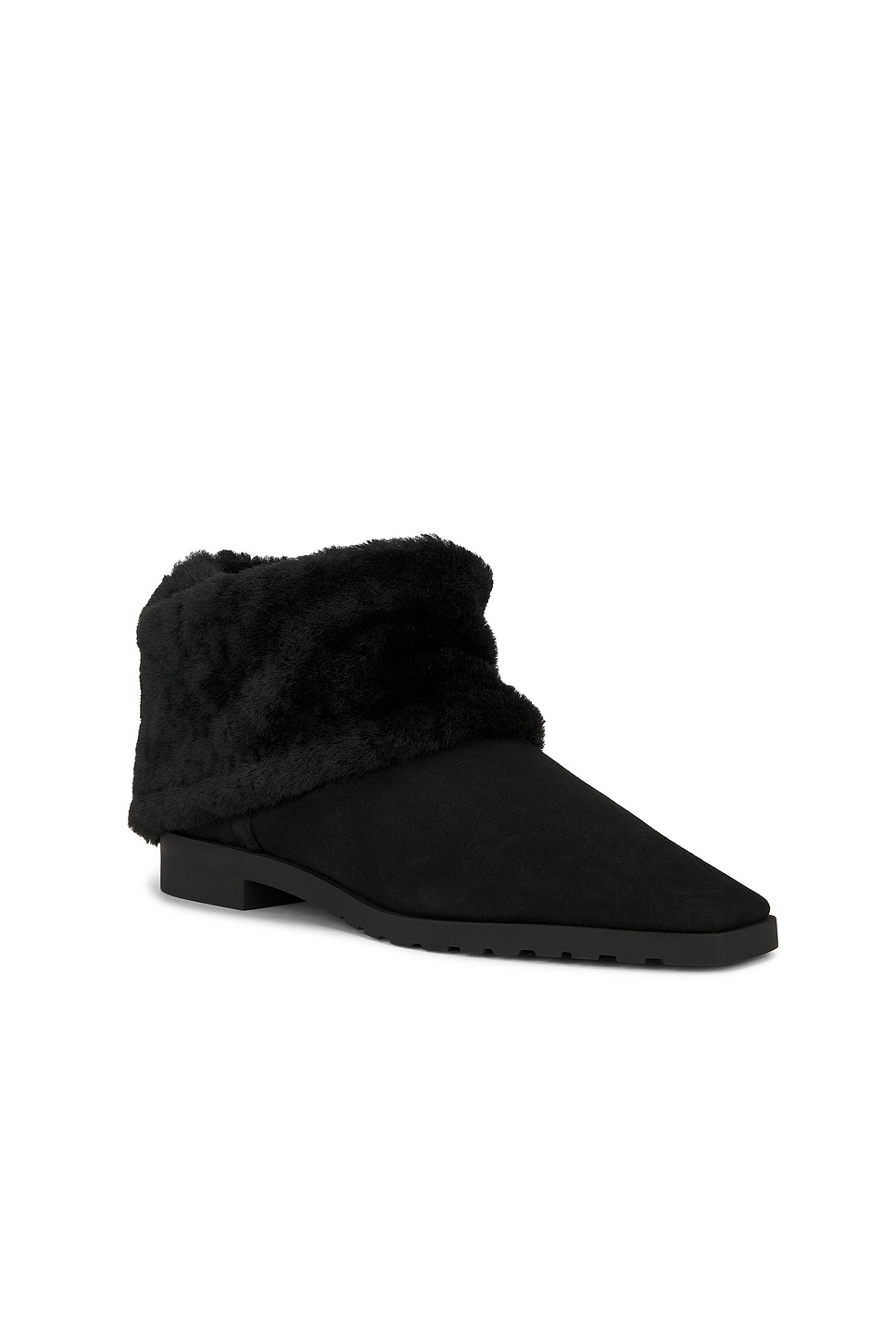 Totême Fold-down Shearling Boot In Black