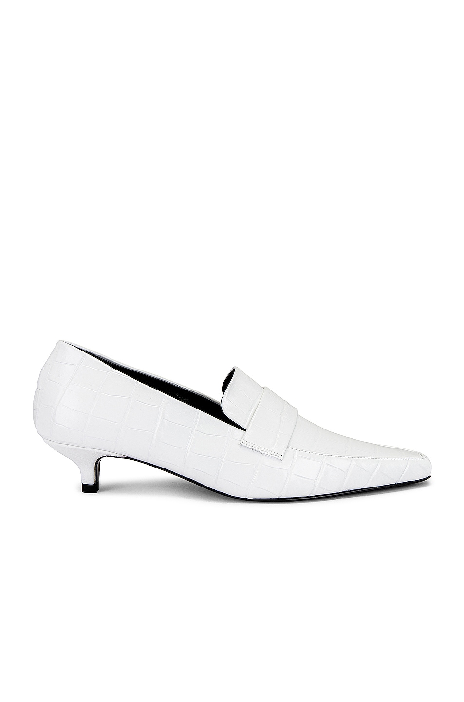 Image 1 of Toteme The Kitten Loafer Heel in White Croco