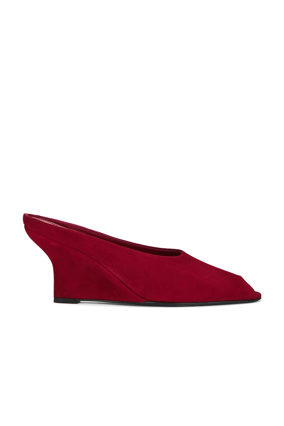 Image 1 of Toteme Peep Toe Velvet Wedge in Red
