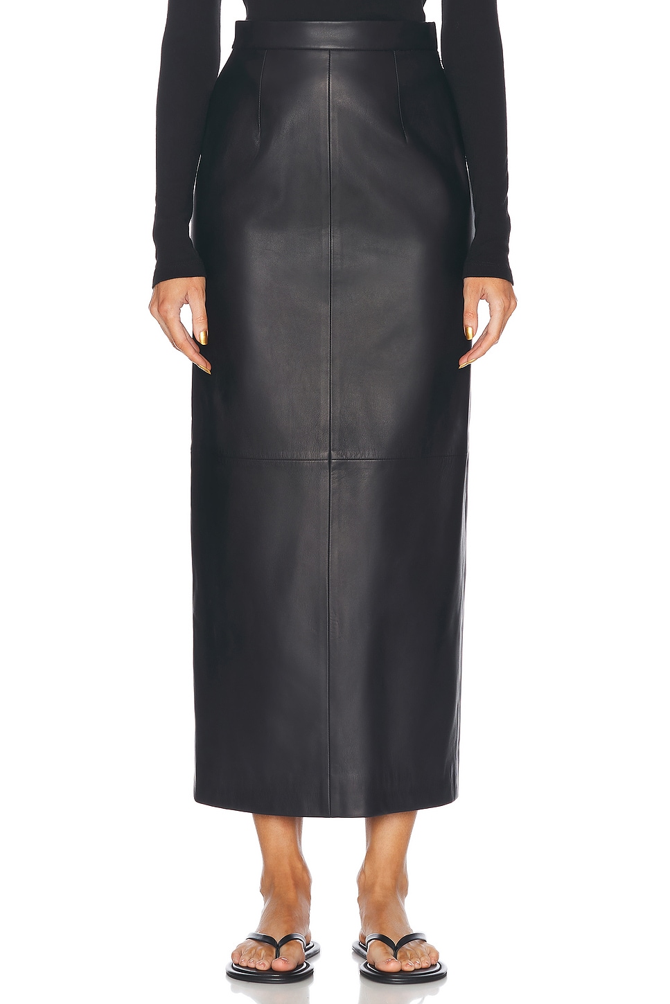 Image 1 of TOVE Mari Leather Skirt in Black