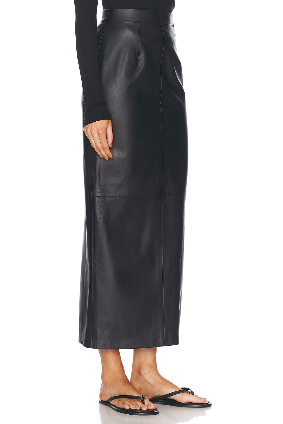 Shop Tove Mari Leather Skirt In Black