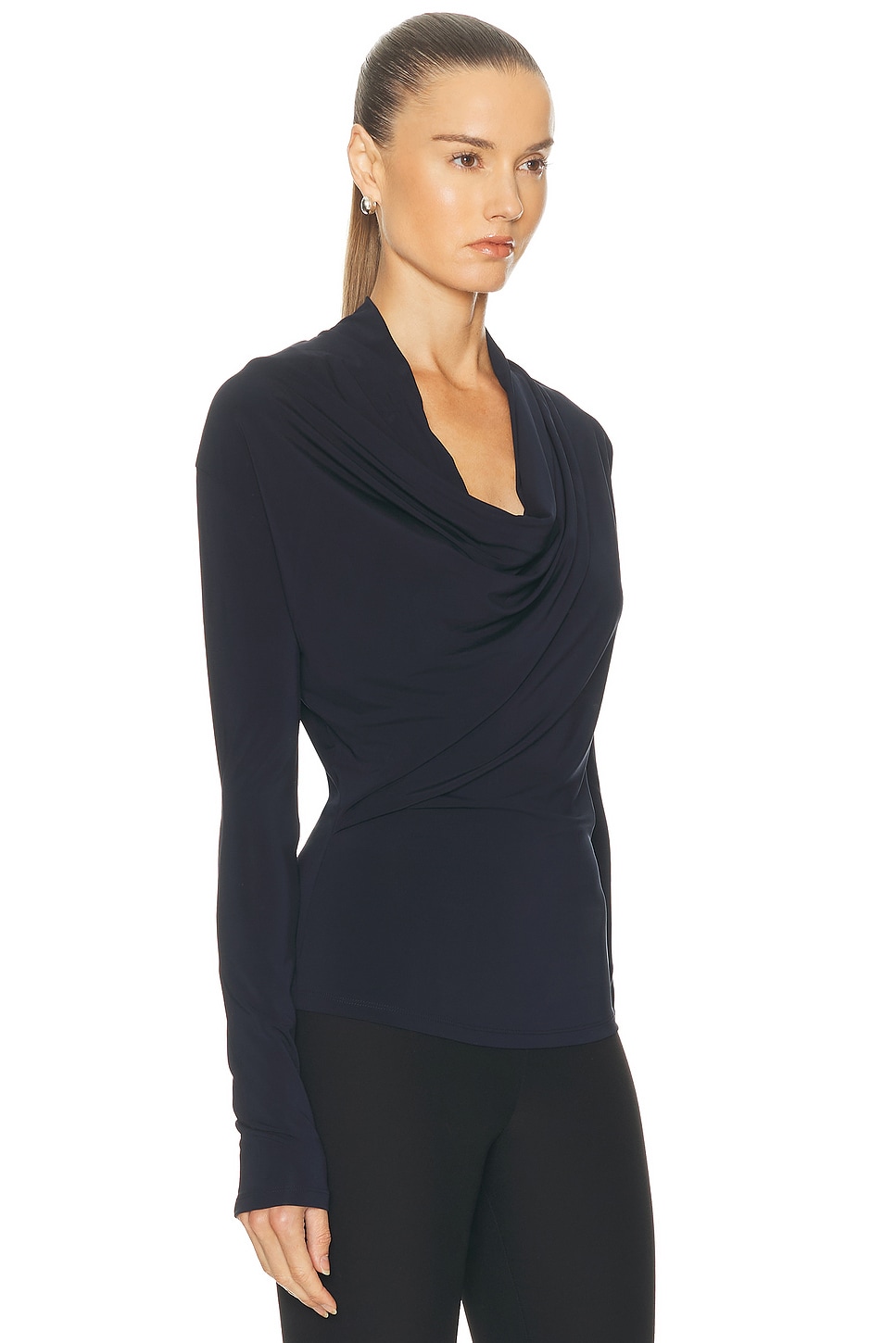 Tove Fina Draped Jersey Top In Black
