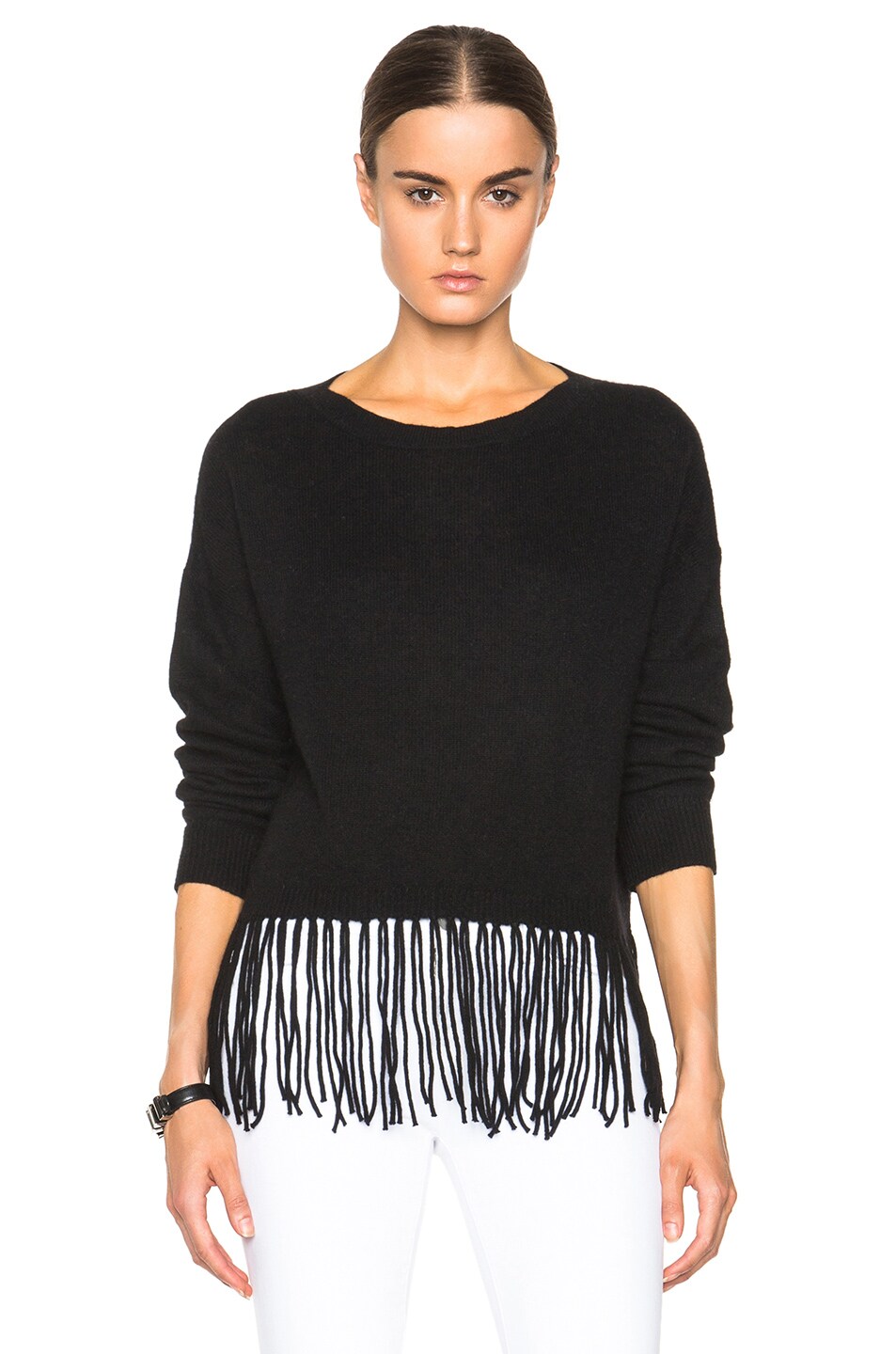 Image 1 of ThePerfext Greenpoint Fringe Sweater in Black
