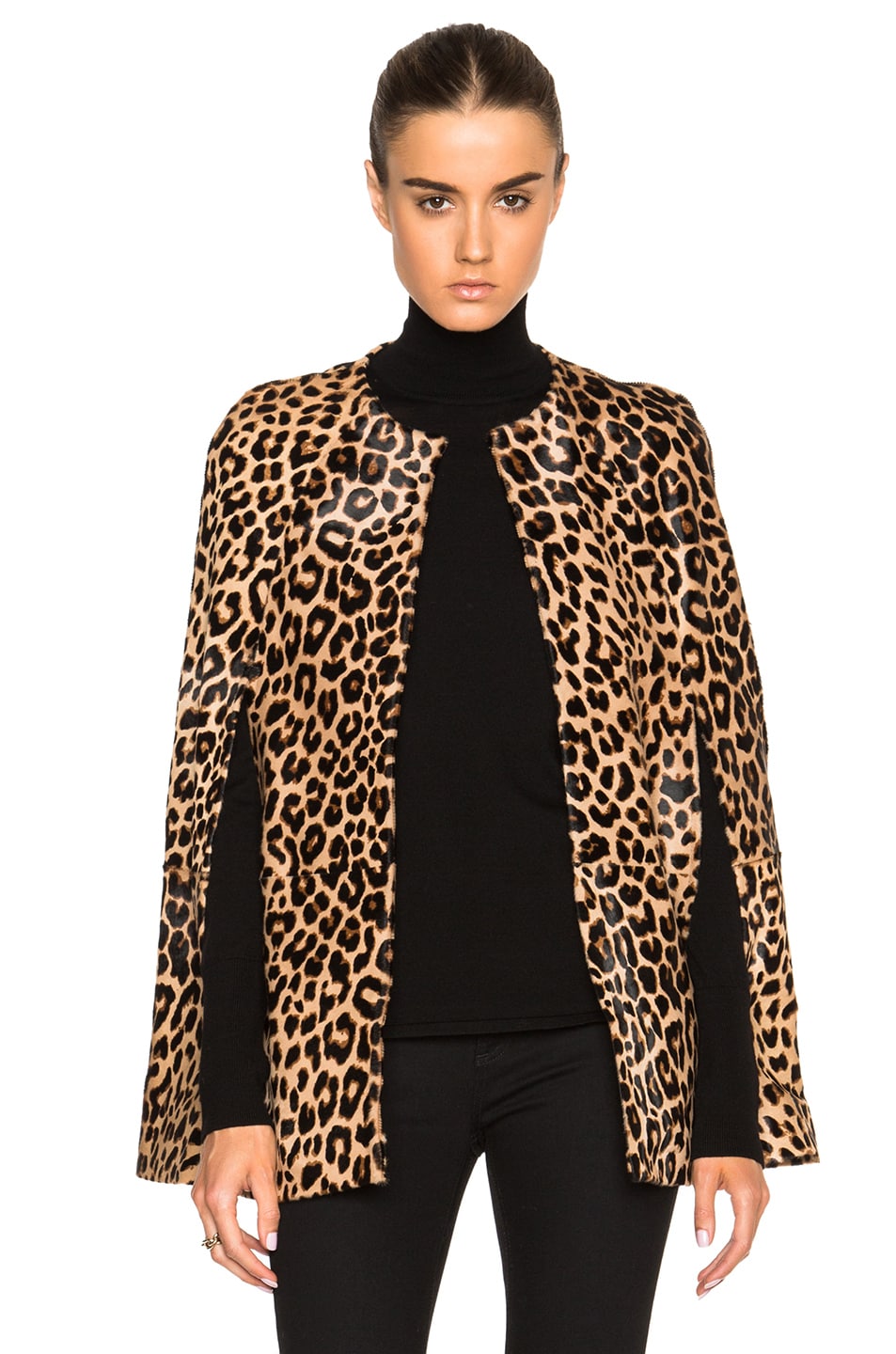 Image 1 of ThePerfext Madison Calf Hair Cape in Leopard