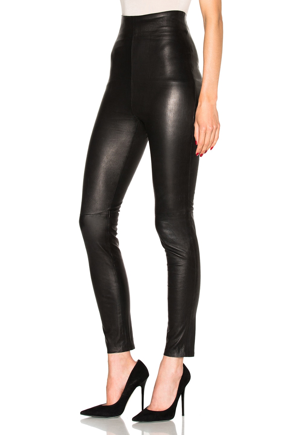 ThePerfext Jessica High Waisted Leather Leggings in Black | FWRD
