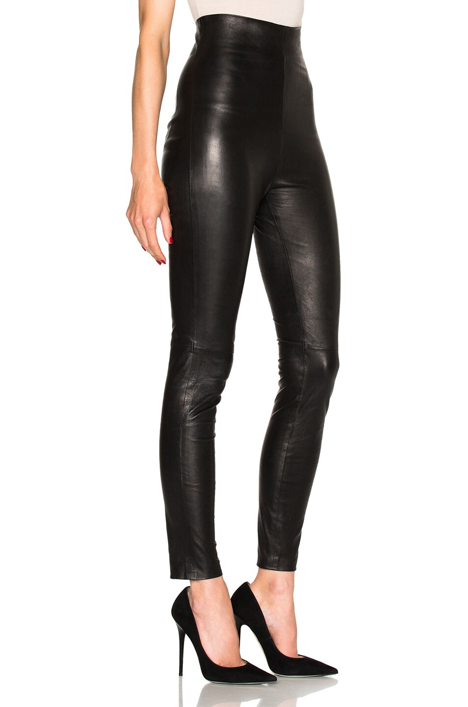 ThePerfext Jessica High Waisted Leather Leggings in Black | FWRD