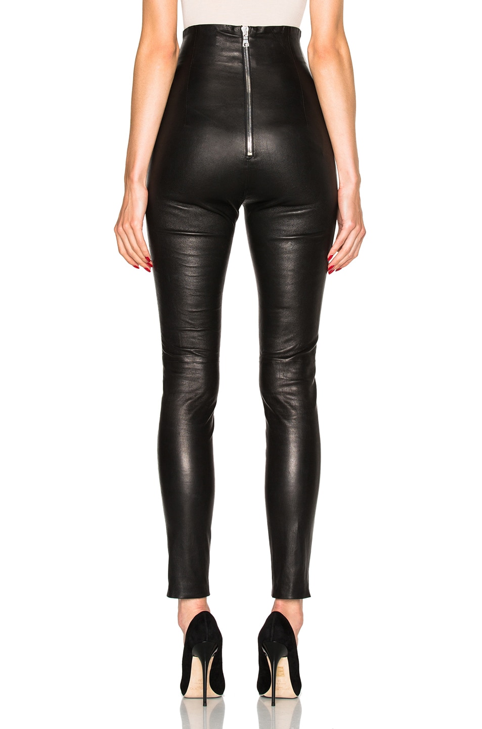 Theperfext Jessica High Waisted Leather Leggings In Black Fwrd 4463