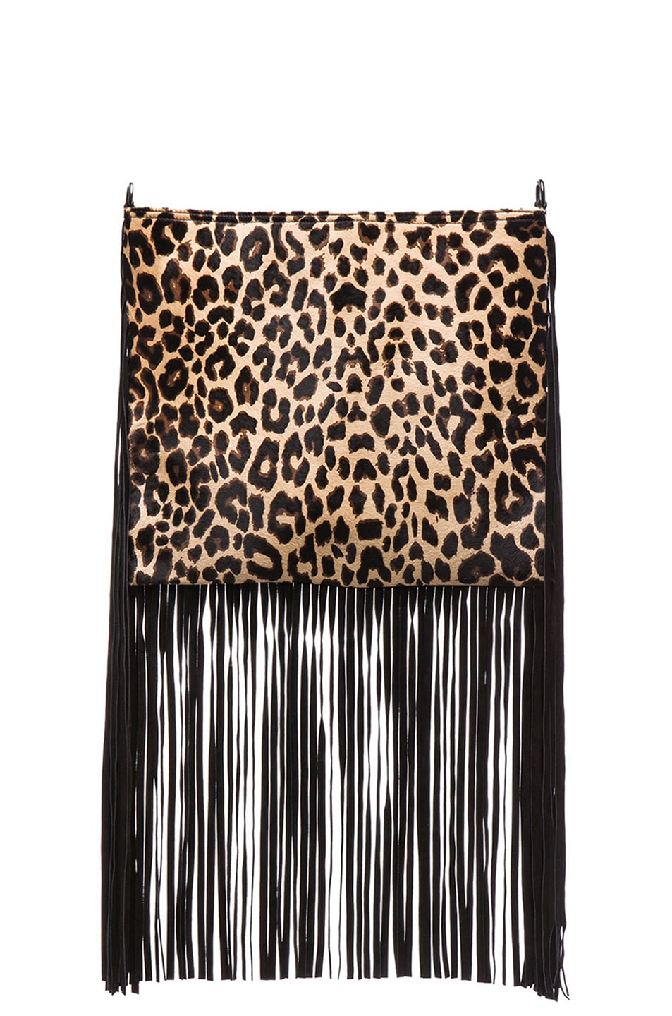 Theperfext Blair Crossbody Fringe Bag In Leopard Pony Fwrd Image 1 Of Theperfext Blair Crossbody Fringe Bag In Leopard Pony