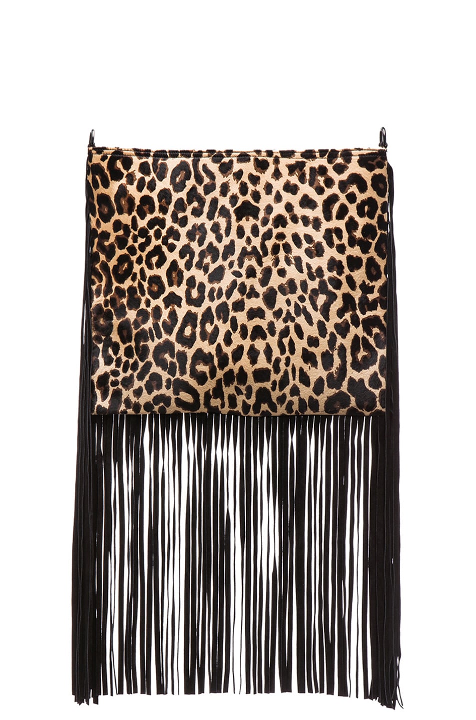 Image 1 of ThePerfext Blair Crossbody Fringe Bag in Leopard Pony