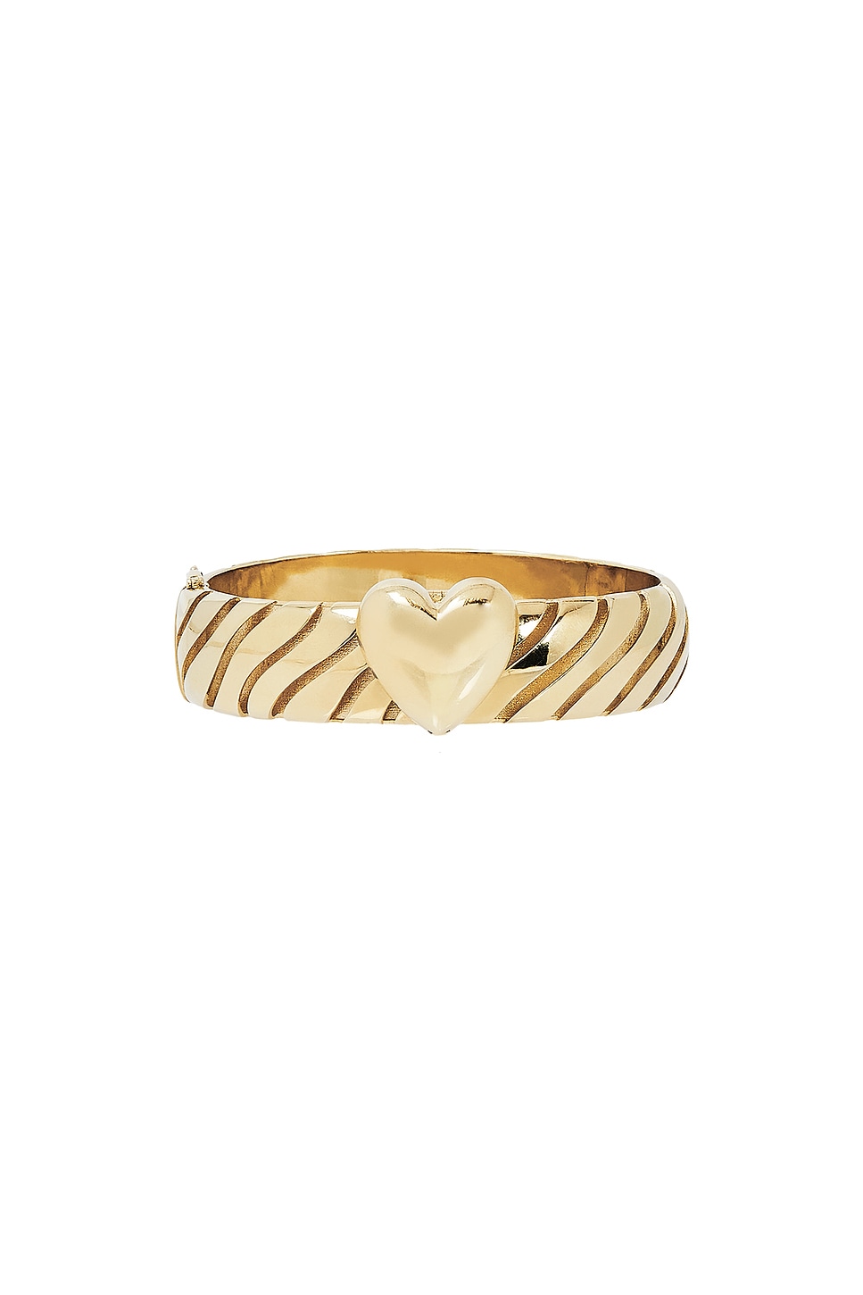 Beige Heart Bracelet in Metallic Gold
