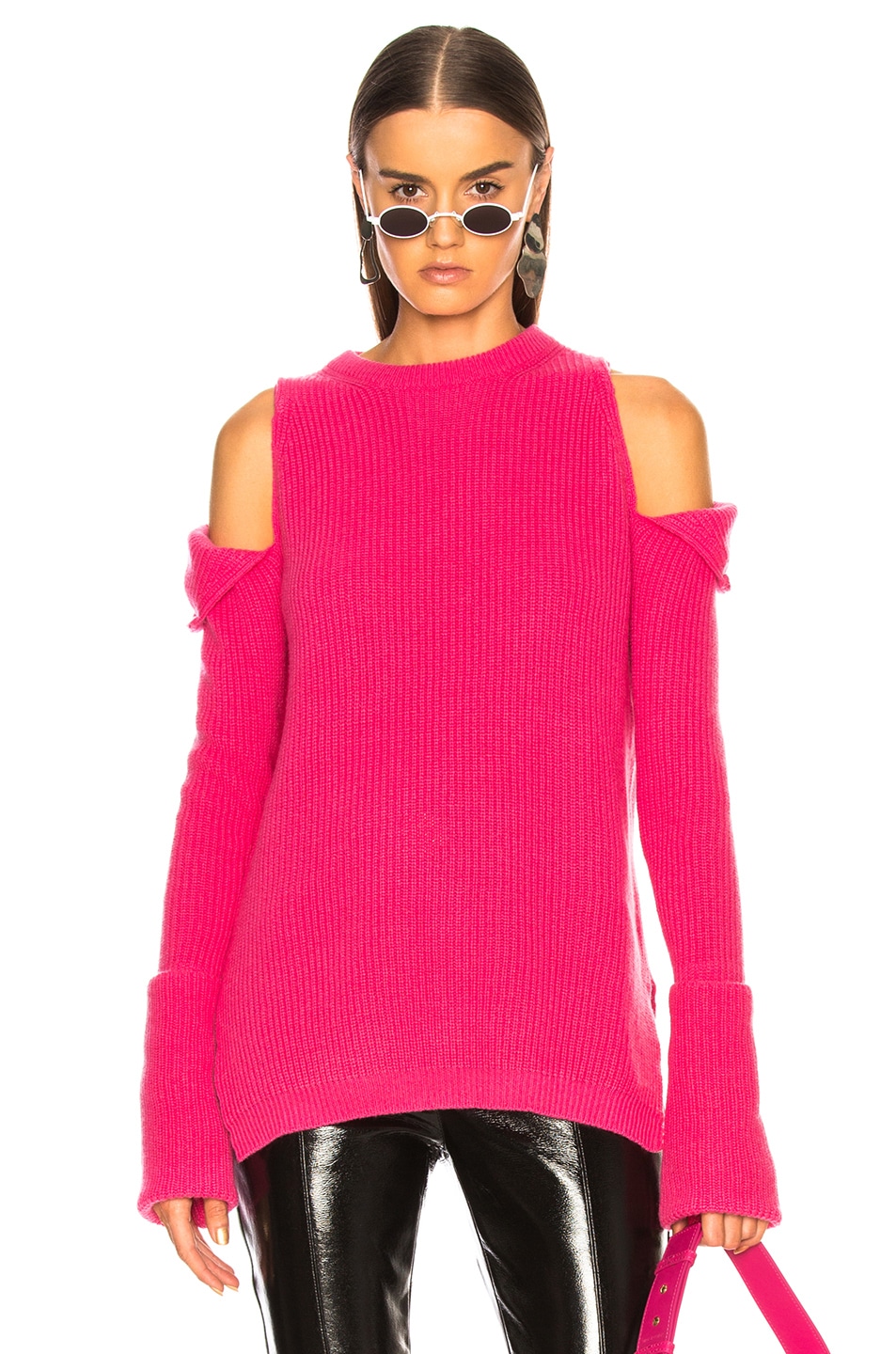 Image 1 of TRE by Natalie Ratabesi Zip Off Sweater in Pink Candy