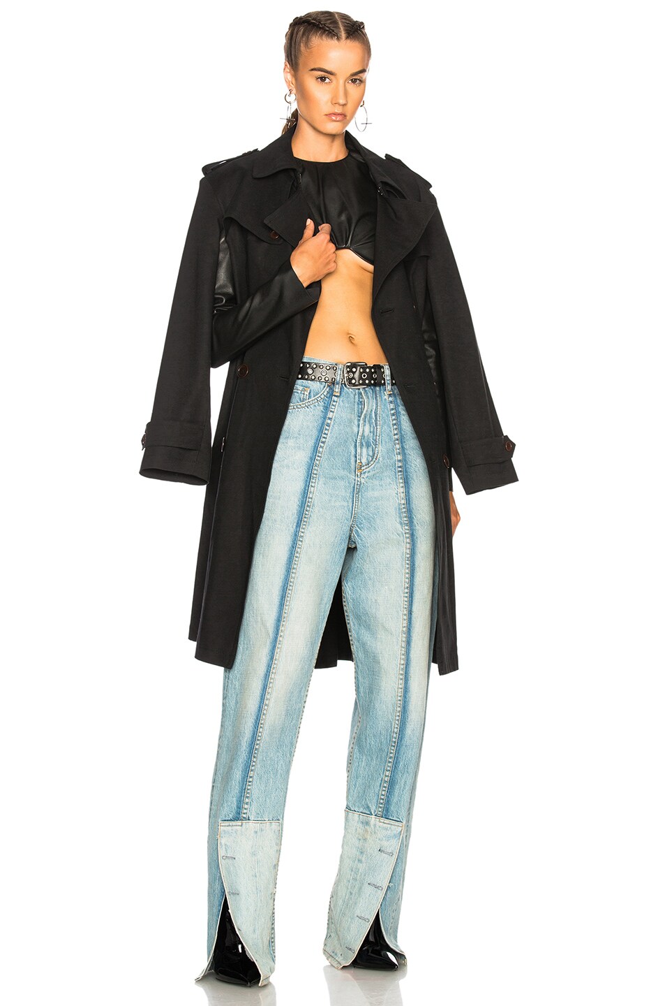 Image 1 of TRE by Natalie Ratabesi Editor Trench Coat in Black