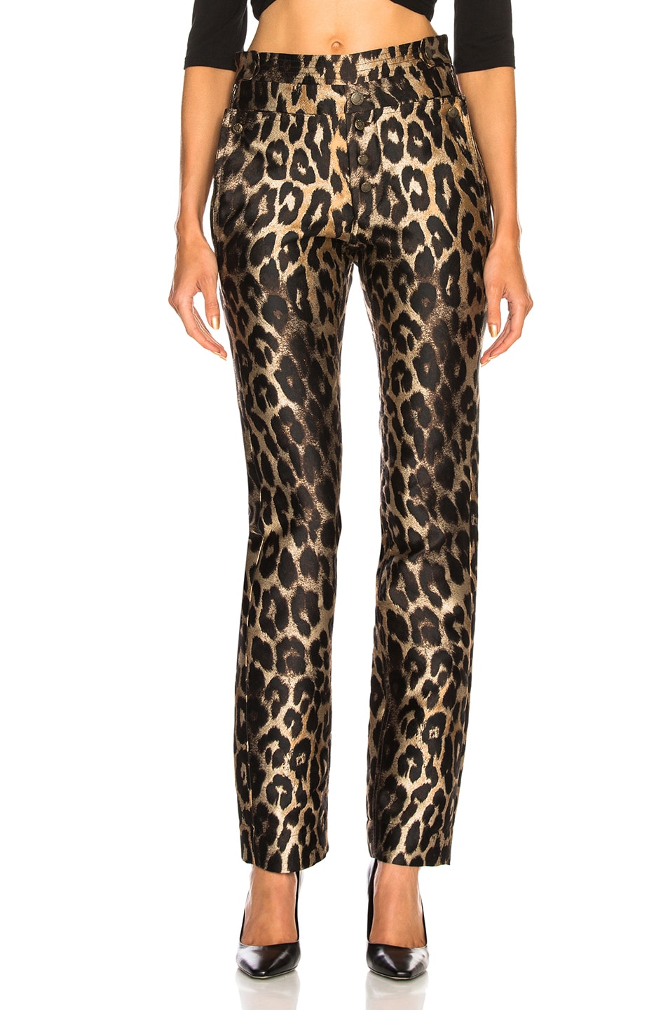 Image 1 of TRE by Natalie Ratabesi Leopard Charlotte Pants in Black Multi