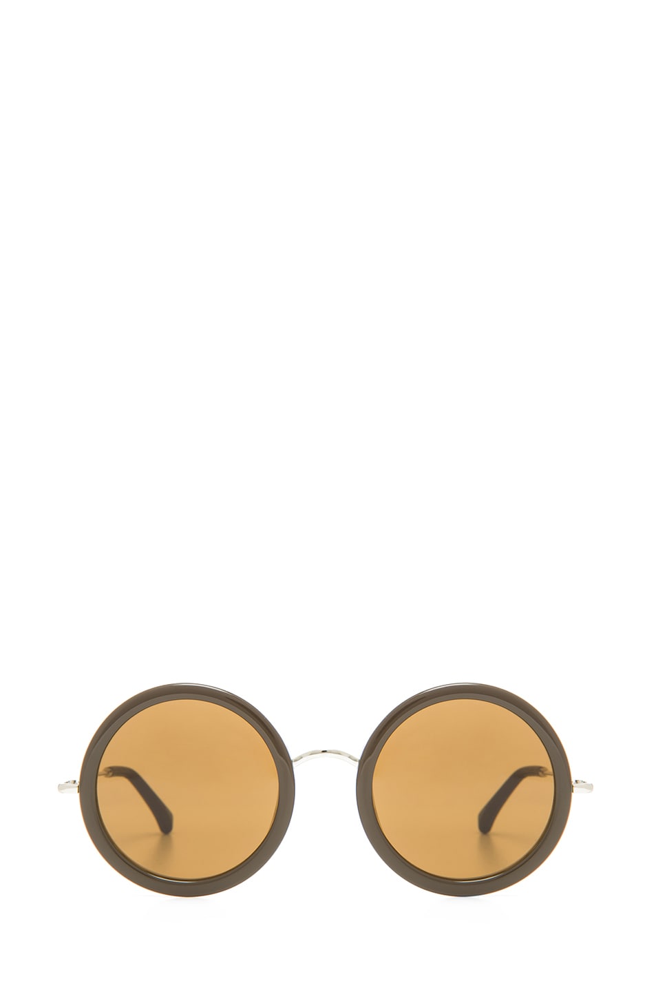 Image 1 of The Row Signature Round Sunglasses in Iron & Blush