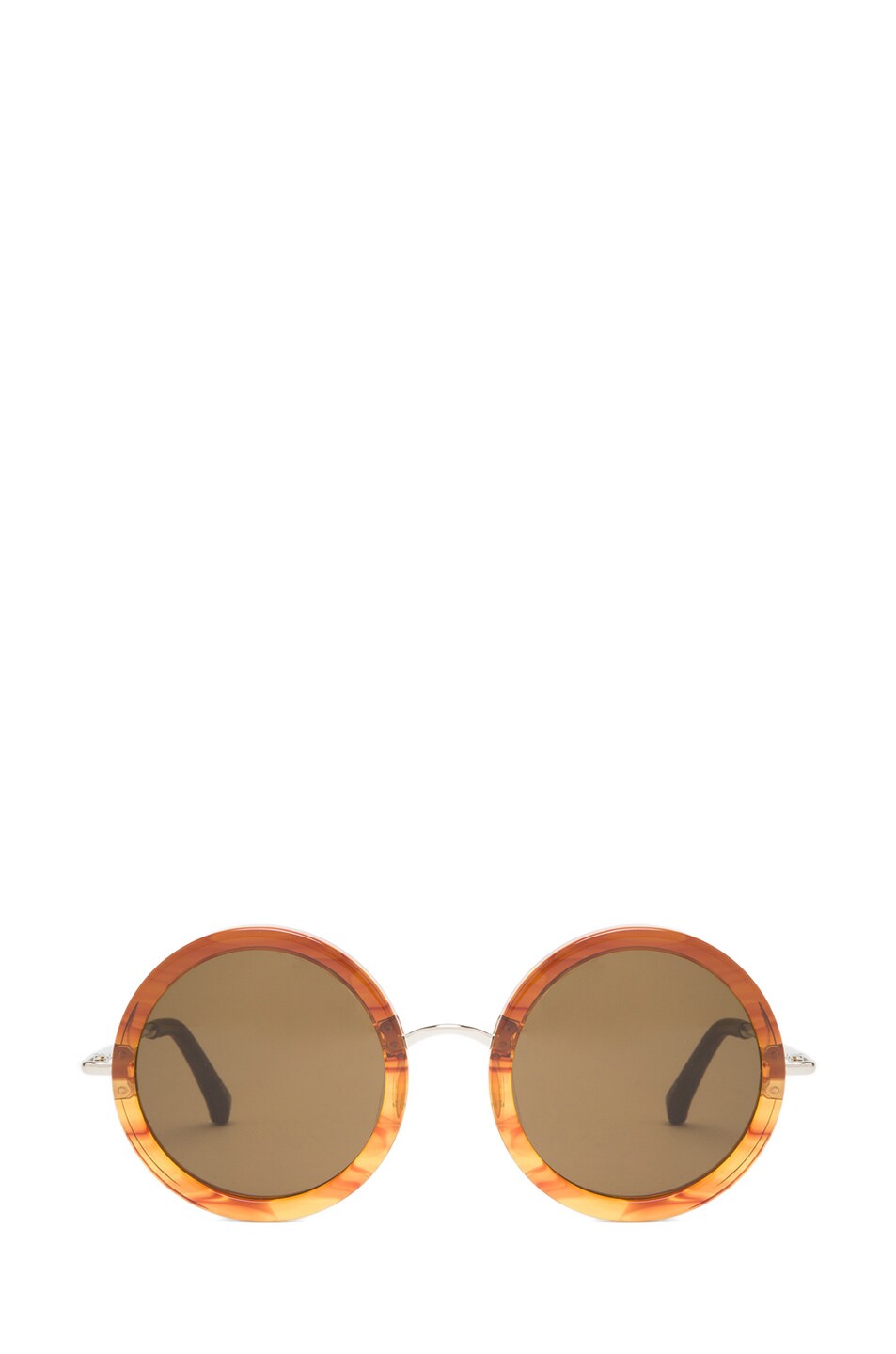 Image 1 of The Row Circle Sunglasses in Mahogany Gradient