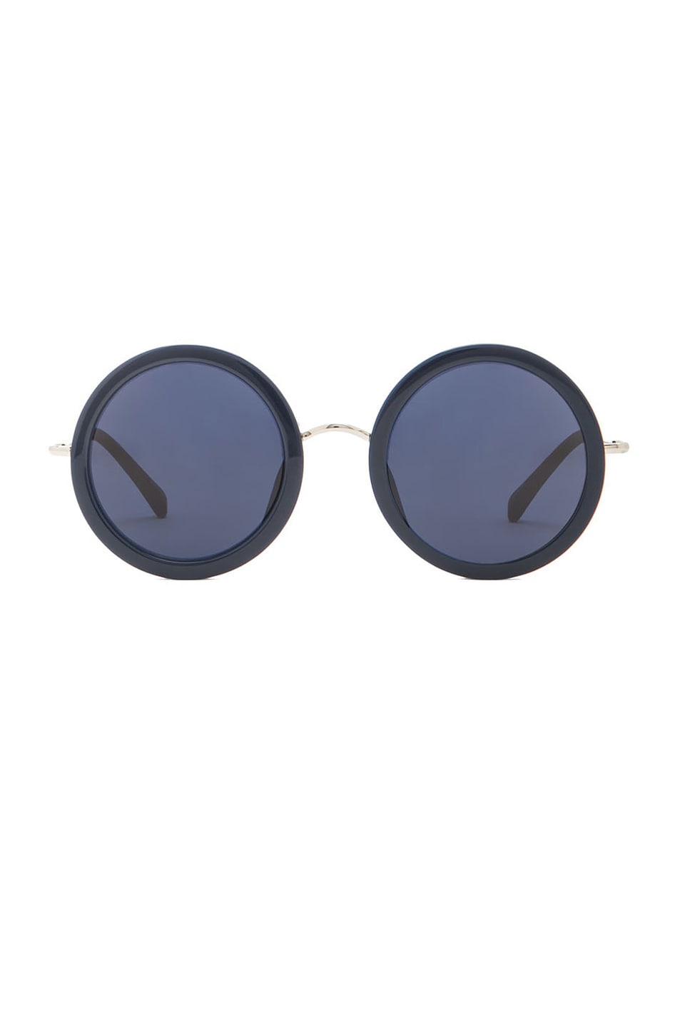 Image 1 of The Row Signature Circle Sunglasses in Dark Navy