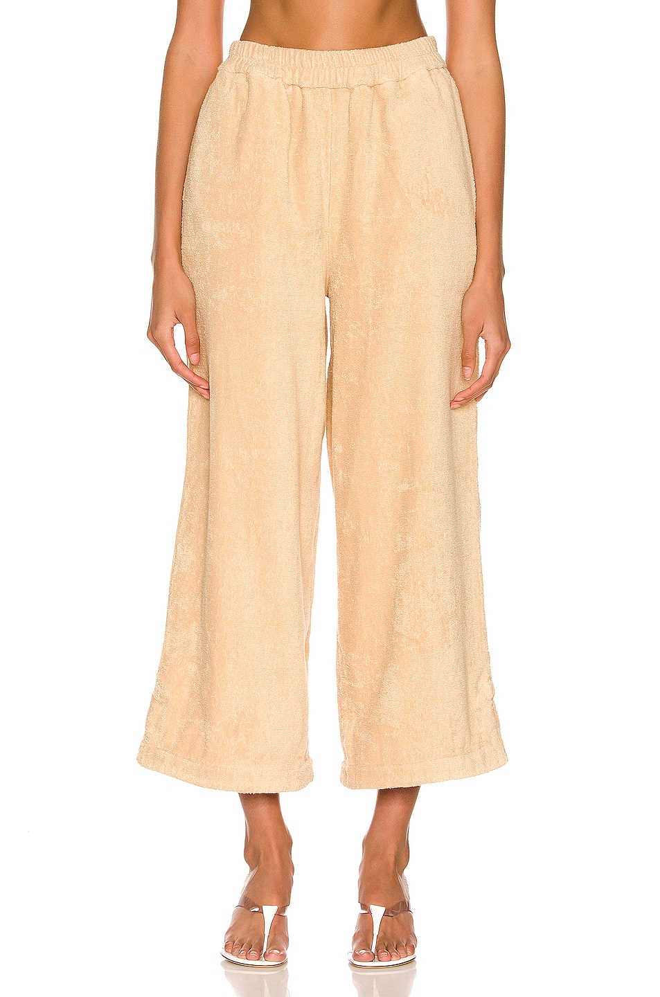 Image 1 of TERRY Capri Pant in Almond