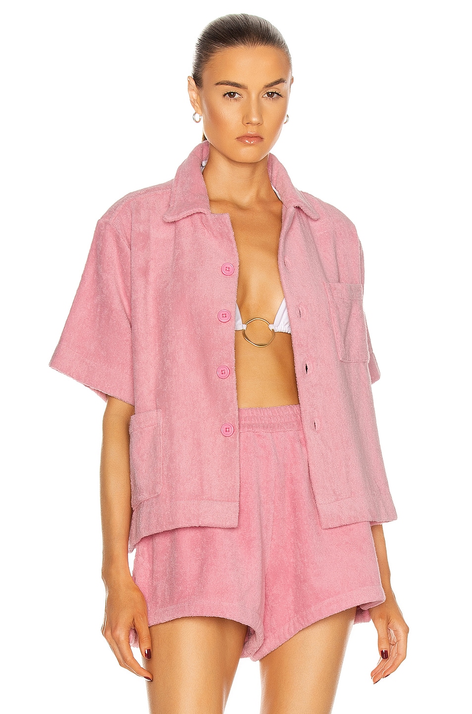Image 1 of TERRY Boxy Shirt in Rosato