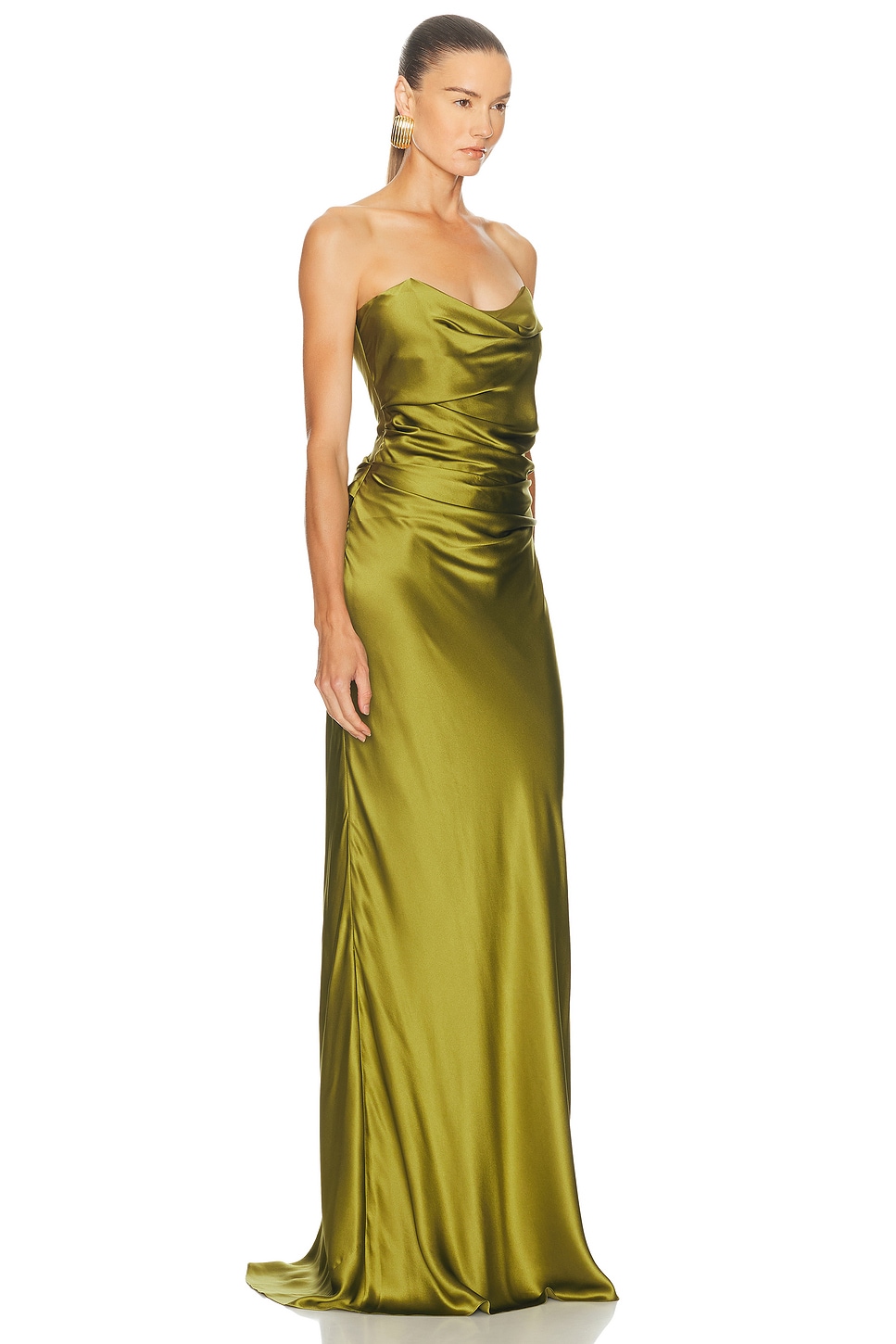 The Sei Cowl Bustier Gown In Green