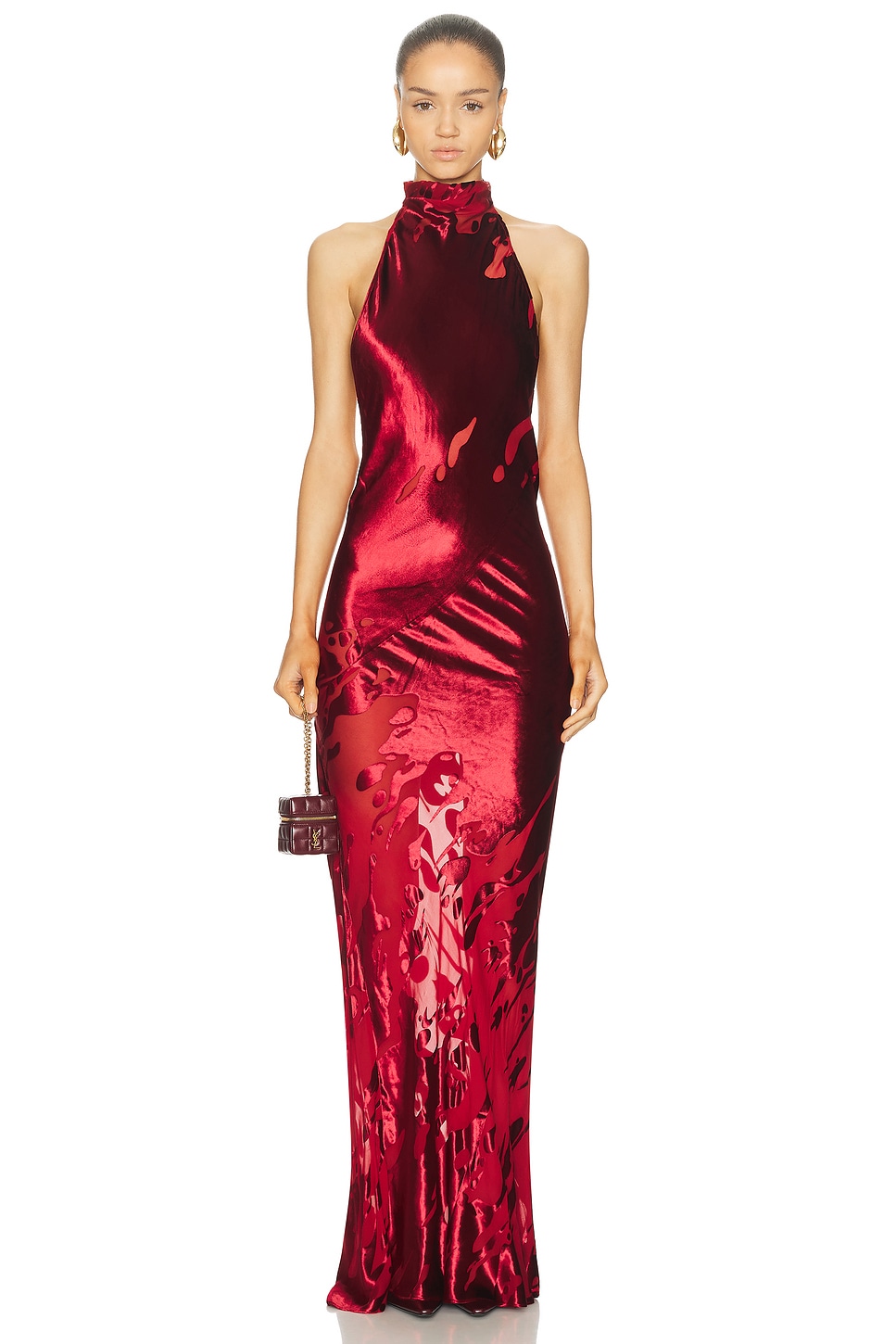 Image 1 of The Sei Halter Bias Gown in Ruby