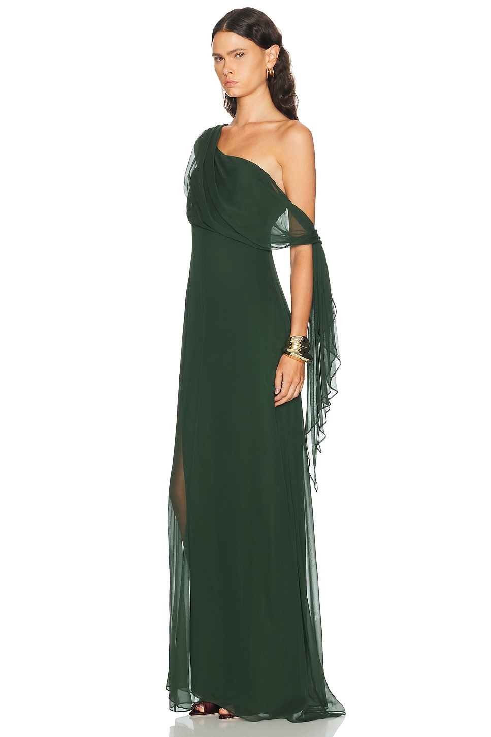 Chiffon Tie Draped Gown