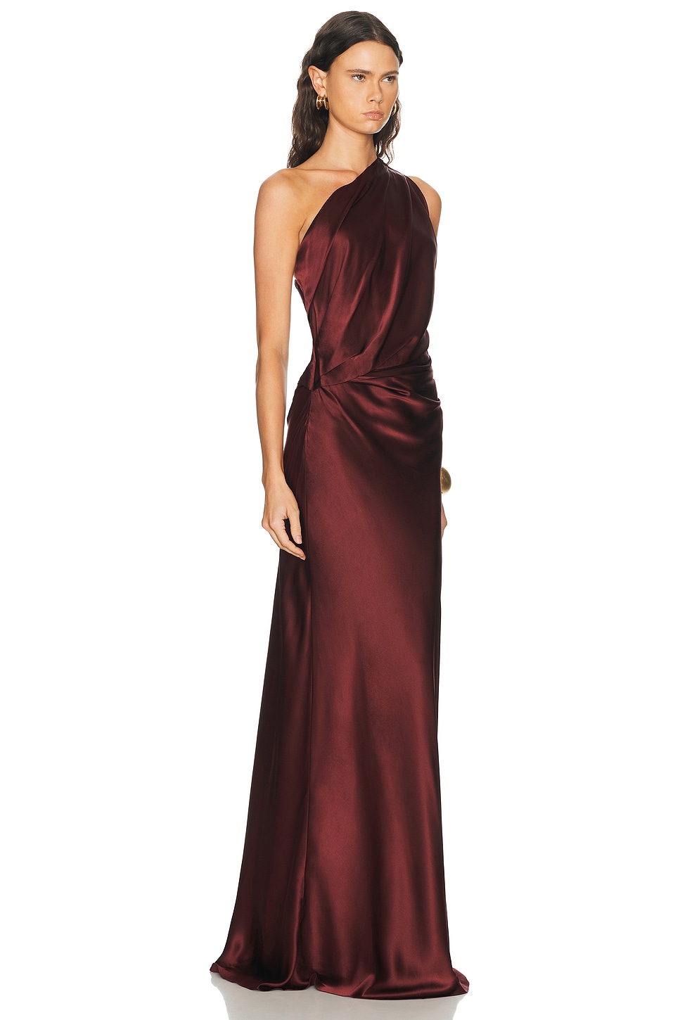 Draped One Shoulder Gown