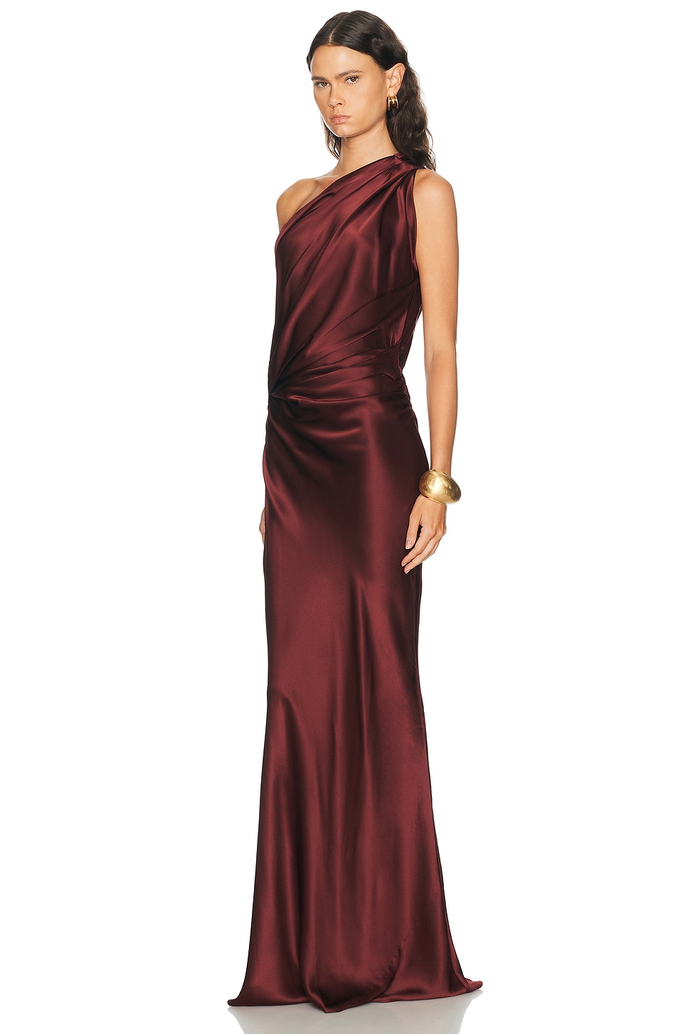 Draped One Shoulder Gown