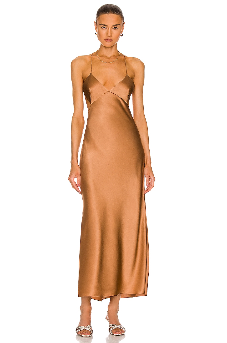 Image 1 of The Sei for FWRD Cut Out Bias Dress in Chai