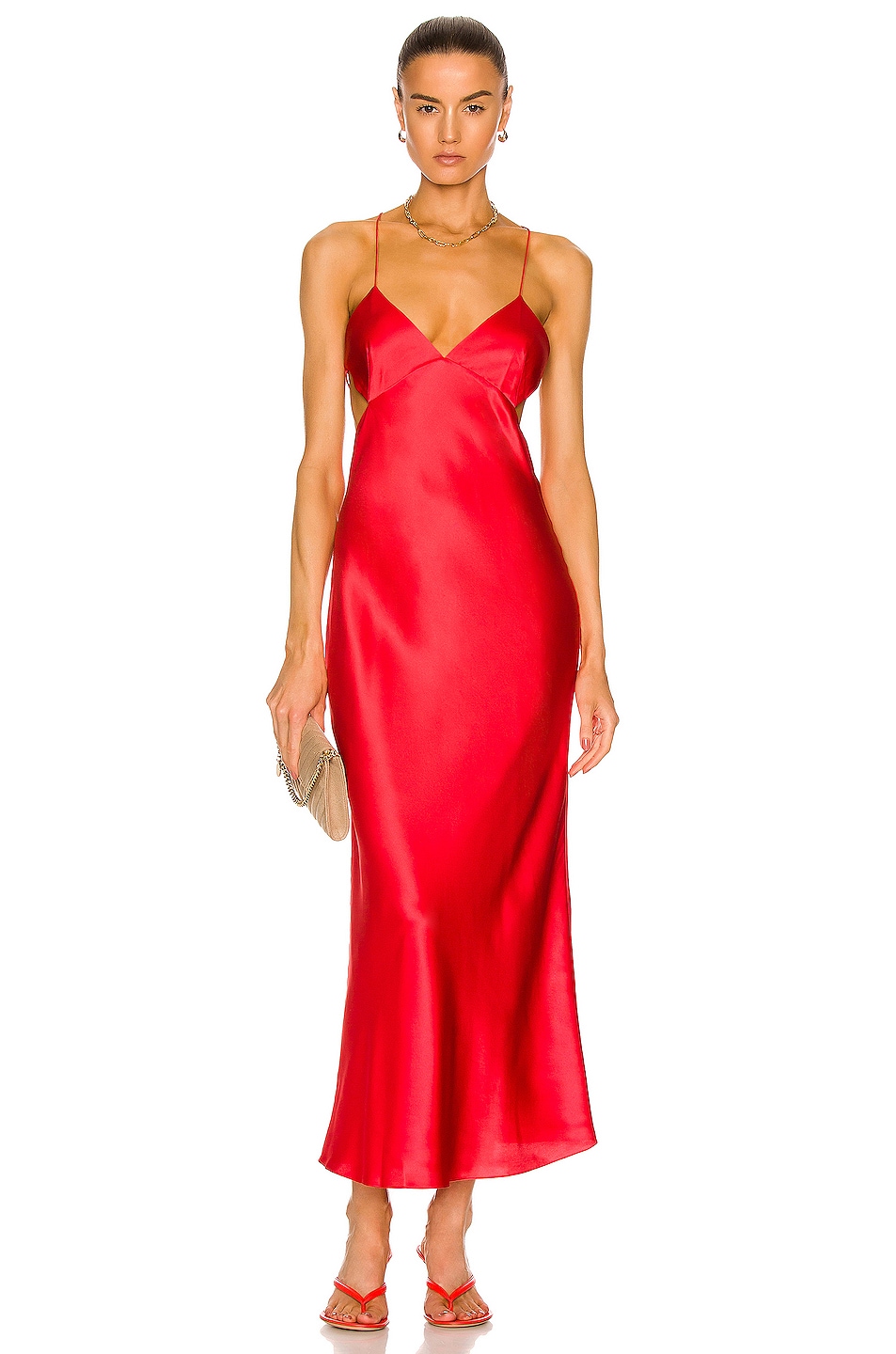 Image 1 of The Sei Cut Out Bias Dress in Coral