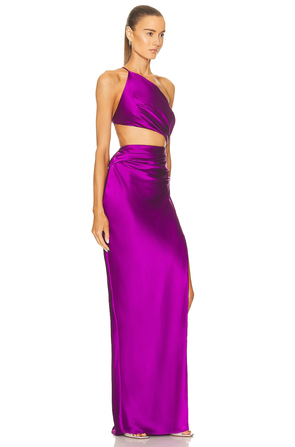 The Sei for FWRD One Shoulder Cut Out Gown in Acai | FWRD