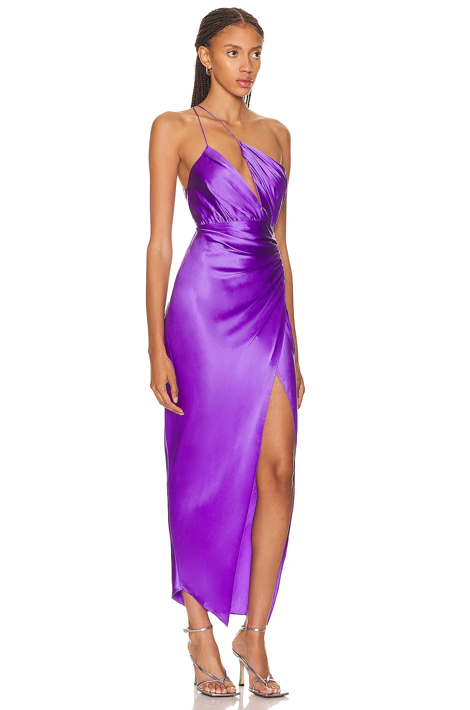 The Sei Asymmetrical Plunge Dress in Grape | FWRD