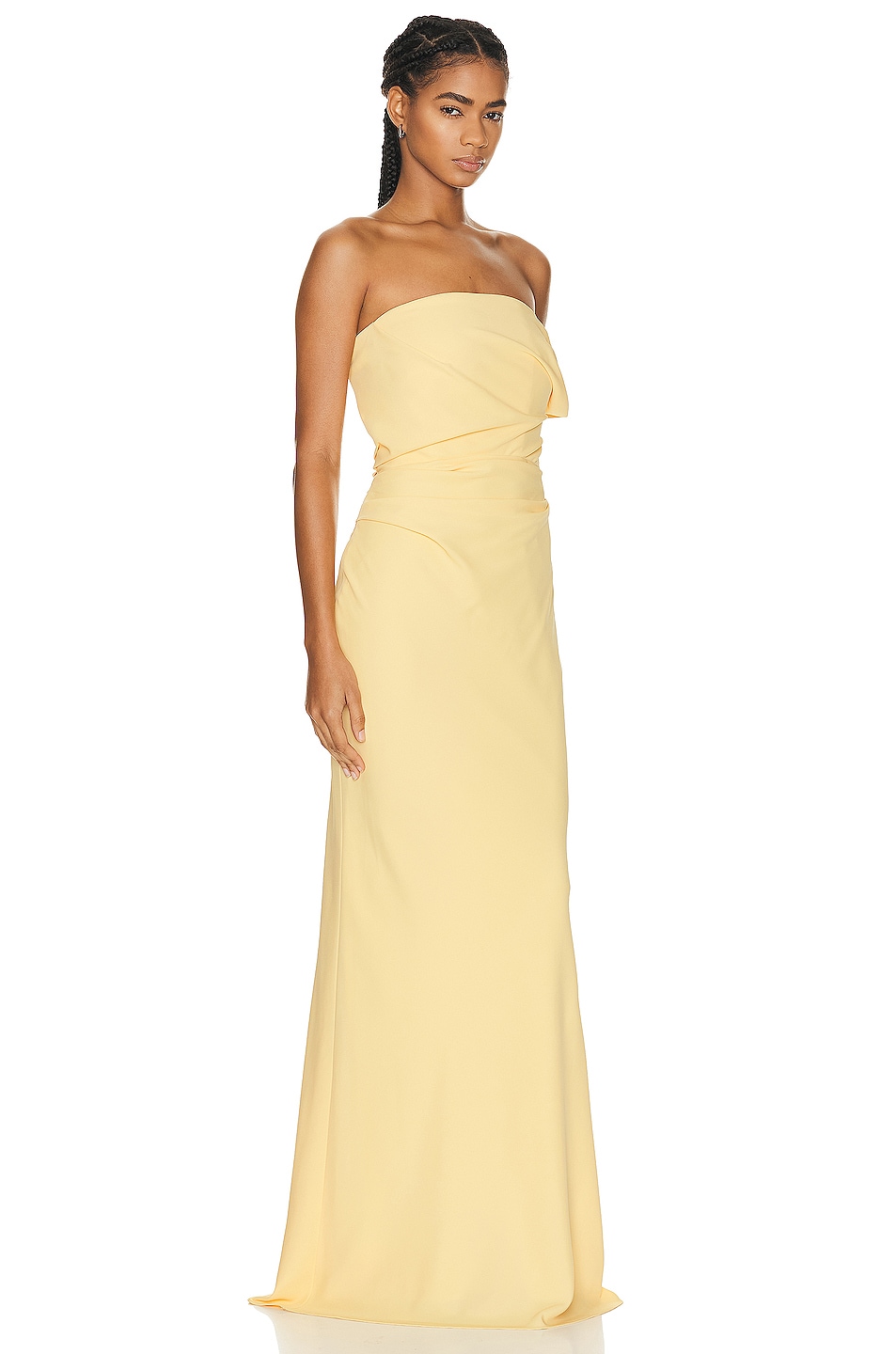 Strapless Side Drape Gown