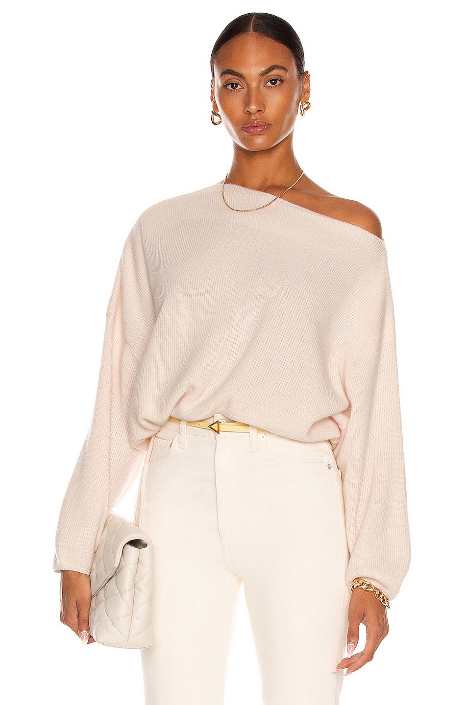 Image 1 of The Sei Off Shoulder Sweater With Ties in Bone