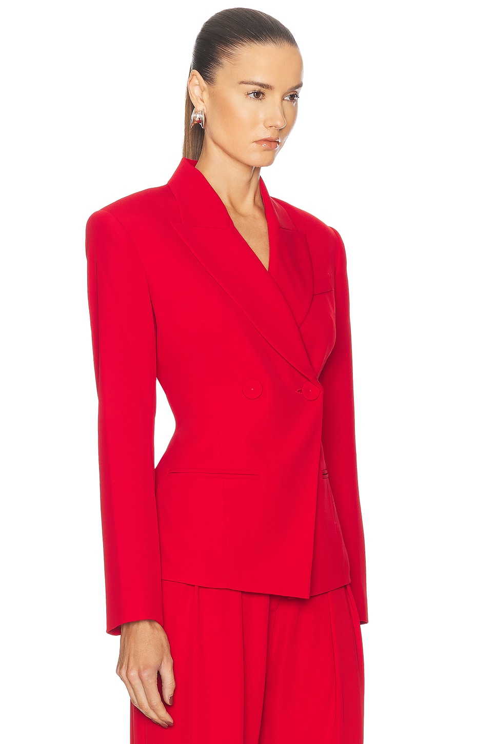 Shop The Sei Cinch Blazer In Crimson