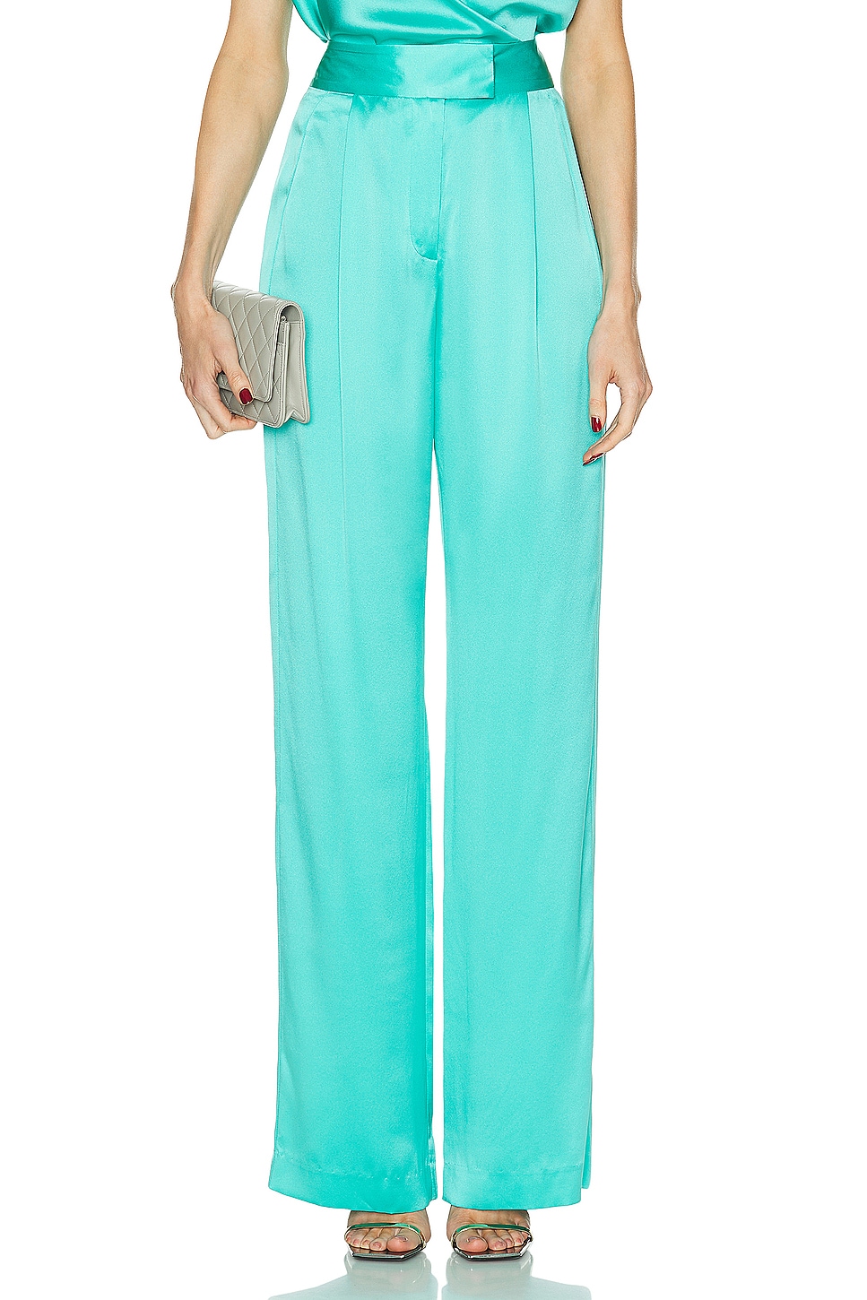 Image 1 of The Sei Wide Leg Trouser in Turquoise