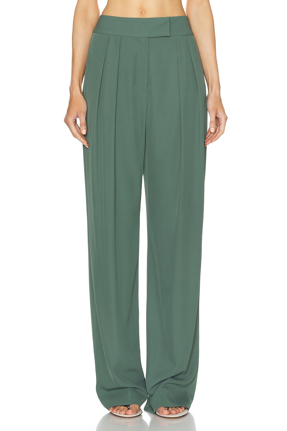 Image 1 of The Sei Double Pleat Trouser in Thyme