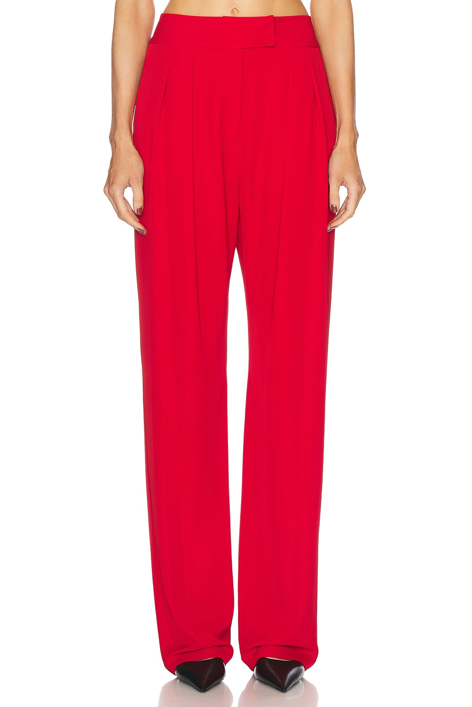 Double Pleat Trouser in Red