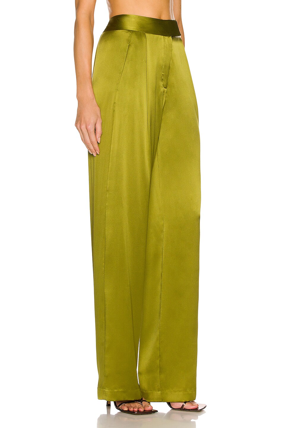 The Sei Wide Leg Trouser in Moss | FWRD