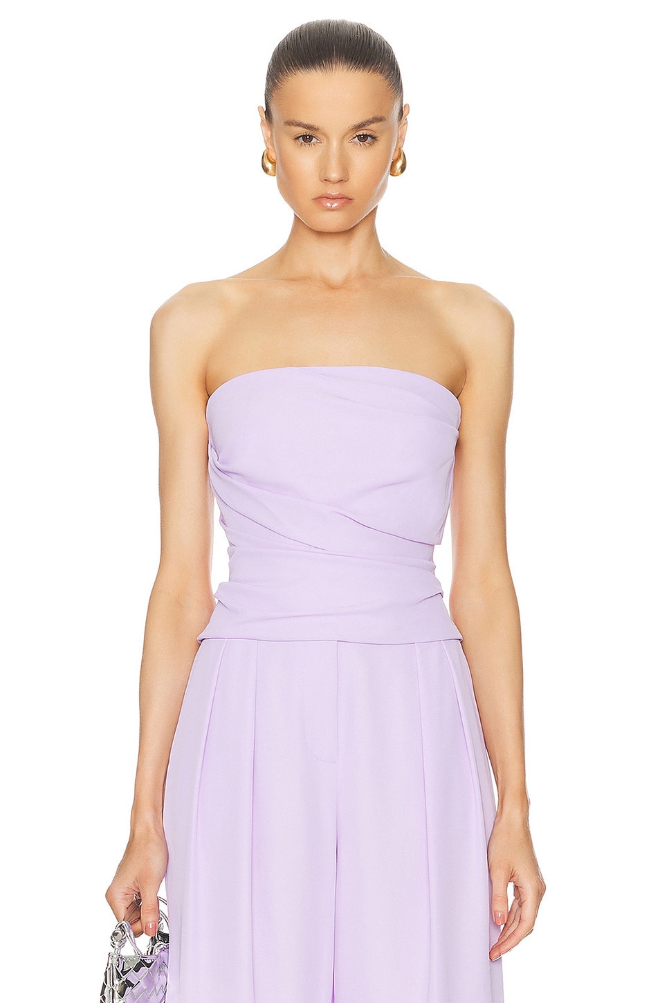 Image 1 of The Sei Pleated Bustier Top in Icy Lilac