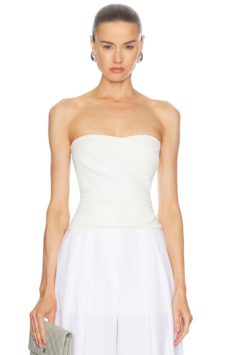 Image 1 of The Sei Strapless Pleat Top in Ivory