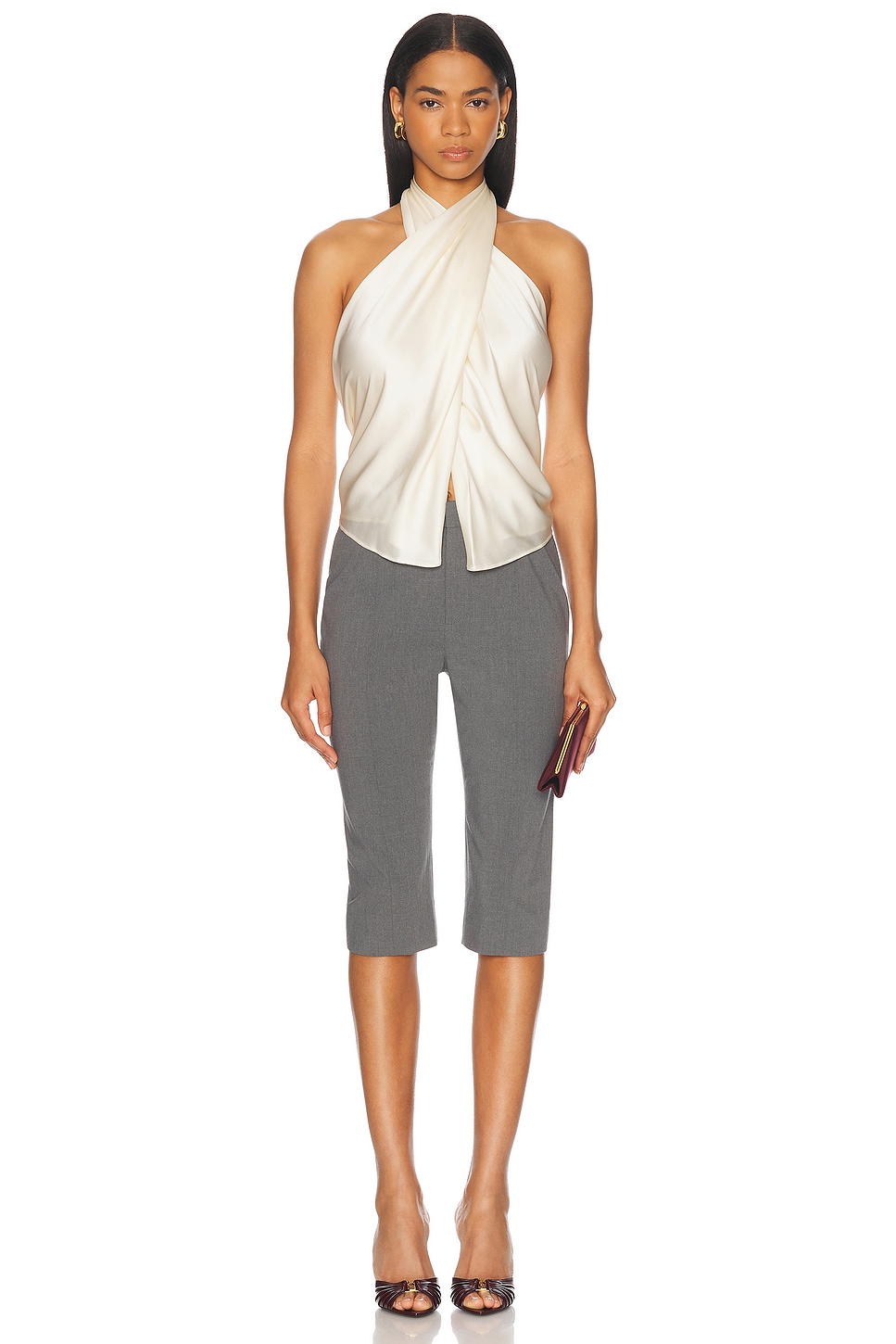 The Sei Cross Wrap Halter Top thumbnail