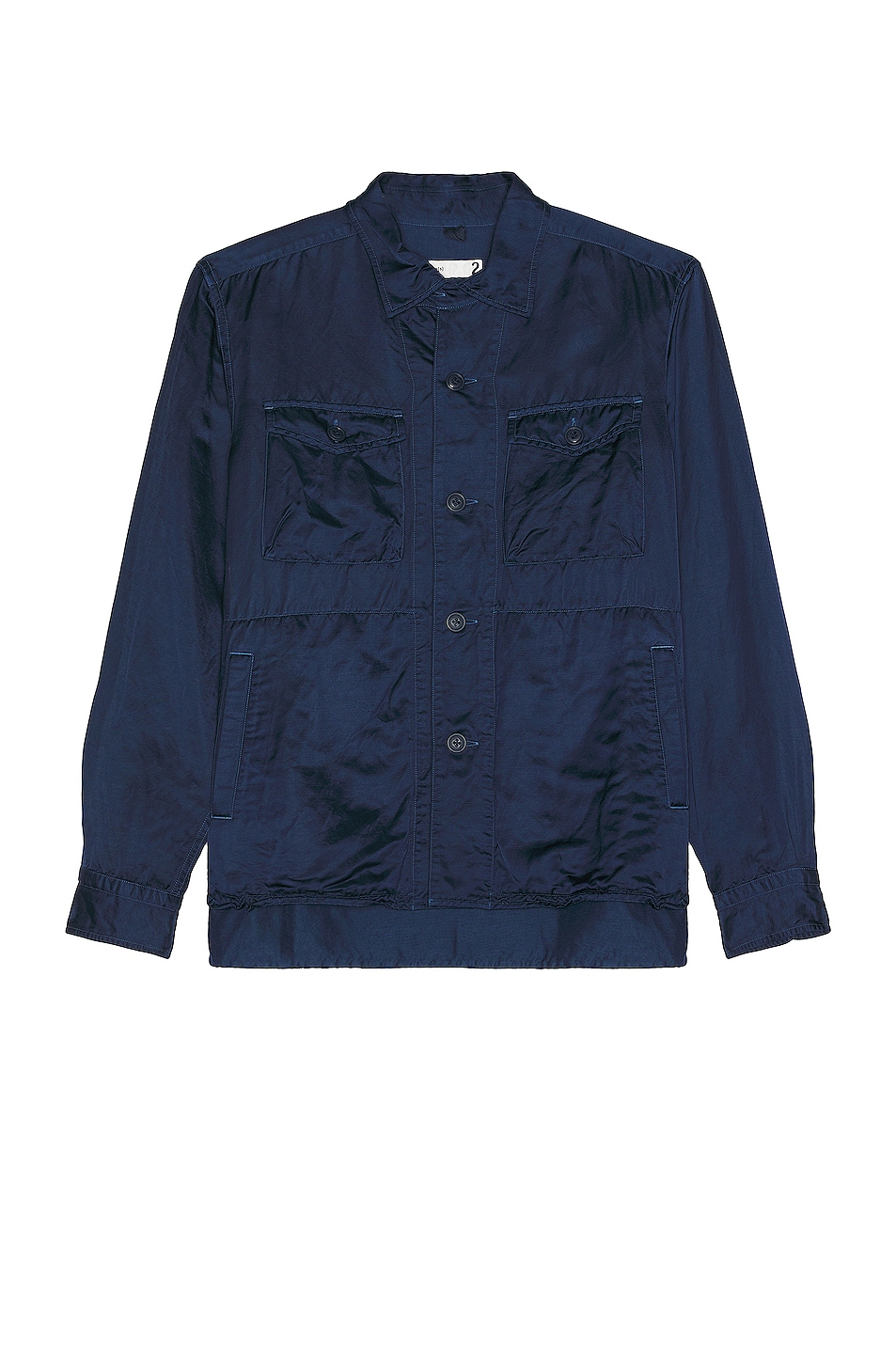 Image 1 of TS(S) Garment Dye Viscose*linen*cotton Satin Cloth C.p.o. Shirt Jacket in NAVY