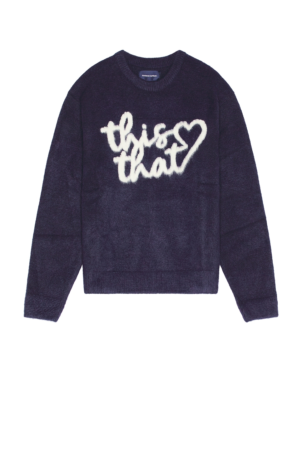 Image 1 of thisisneverthat Heart Logo Knit Sweater in Purple