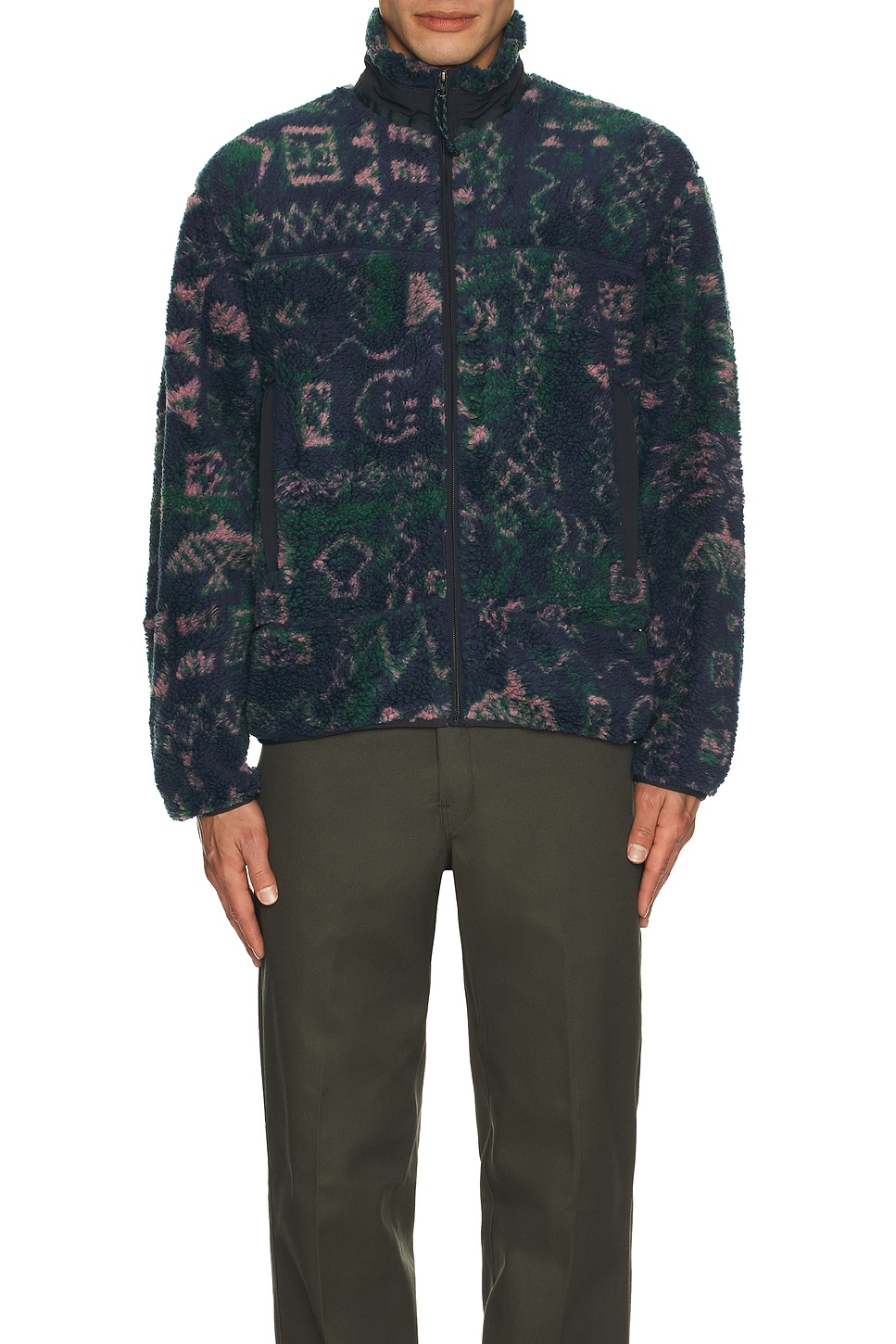 Image 1 of thisisneverthat Sherpa Fleece Jacket in Navy