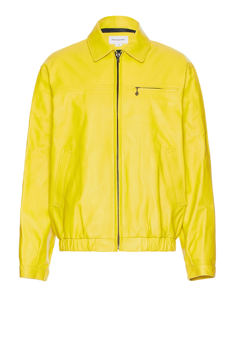 thisisneverthat Leather Harrington Jacket in Lemon